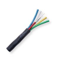 Belden 7789A B59500, Model 7789A; 25 AWG, 5-Coax, CMR-Rated, VideoFLEX Snake, Sub-miniature, Coax Cable; Black, Matte; Riser-CMR; For Indoor or outdoor use; 5-Sub-miniature 23 AWG, Solid bare copper conductors; Foam HDPE core; Duofoil Tape and tinned copper braid double shielding; PVC jacket; UPC 612825355410 (BTX 7789AB59500 7789A B59500 7789A-B59500) 