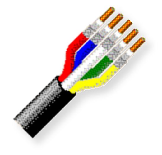 Belden 7791A B591000 10-Coax 23AWG Sub-miniature VideoFLEX Snake Cable; Back or Matte; Riser; Solid bare copper conductors; Foam HDPE core insulation; Inner Shield made of Duofoil Tape and tinned copper braid; Riser; PVC jacket; UPC 612825355380 (BTX 7791AB591000 7791A B591000 7791A-B591000)