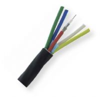 Belden 7796A B59500 Model 7796A, 20 AWG, 5-Coax, RG59, Digital Coax Snake Cable; Black, Matte; 14 AWG solid 0.064-Inch bare copper conductor; Gas-injected foam HDPE insulation; Bare copper braid shield; Polyethylene jacket; UPC 612825355328 (BTX 7796AB59500 7796A B59500 7796A-B59500) 
