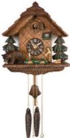 River City Clocks 78-13 Fisherman Raises Fishing Pole Cuckoo Clock - 13", fisherman raises fishing pole, Time & cuckoo driven by two weights which dangle from the clock, Clock motion is a Regula movement (78 13  7813) 
