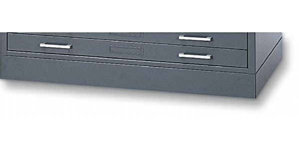 Mayline 7867WG Flush Base C-File Gray; Self-contained steel files have integrated caps and can be bolted together for stacking; Drawers have front metal plan depressor and rear hood to keep documents flat and orderly; The drawer fronts are a double-wall construction; Gray 4