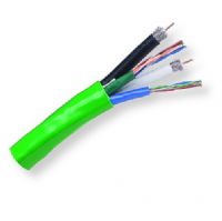 Belden 7876A N3U500, Model 7876A, 18-Conductor, Cat 5e Composite Data, Audio, Video, Security and Control Cable; Green Color; Riser CMR-Rated; Bonded-pair 24 AWG unshielded; Series 6 Coax with Duobond Plus Bonded Tri-shield; Polyolefin insulation on the pairs; Gas-injected FPE insulation on the coax; F-R PVC jackets; Overall F-R PVC jacket; UPC BELDEN7876AN3U500 (BTX 7876AN3U500 7876A N3U500 7876A-N3U500 BELDEN) 