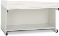 Mayline 7877W Base 20" High for Model C-File, White Color; White 20" high base with bookshelf for 7867C and 7977C series; Plan Files- self contained steel C-Files have integral cap and can be bolted together for stacking; Drawers have front metal plan depressor and rear hood to keep documents flat and orderly; Dust covers optional; High base designed to support one file; UPC 760771152574 (7877W 7877-W 7877WHITE MAYLINE7877W MAYLINE-7877-WHITE MAYLINE-7877-W) 