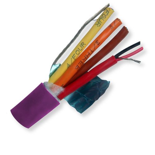 BELDEN7890AZ4B500, Model 7890A, 14 AWG, 4-Pair; Digital Audio Snake Cable; Violet Color; CM-Rated; 4-26 AWG tinned copper pairs; Datalene insulation; Individually shielded with Beldfoil bonded to numbered/color-coded PVC jackets so both strip simultaneously; PVC jacket; UPC 612825190745 (BELDEN7890AZ4B500 TRANSMISSION CONNECTIVITY SOUND WIRE)