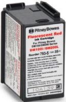 Pitney Bowes 793-5 Fluorescent Red Ink Cartridge For use with DM100i, DM125i, DM150i, DM175i, DM200L and DM225 Postage Meters; Yields up to 2800 impressions, New Genuine Original OEM Pitney Bowes Brand (7935 793 5 79-35) 