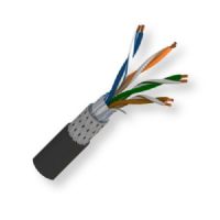 Belden 7938A B59500, Model 7938A, 24 AWG, 4-Bonded-Pair, High Flex, Industrial Ethernet Cat 5e Cable; Black Color; 4 Bonded-Pair, 24AWG Copper Alloy; PO Insulation; Overall Beldfoil tape and Tinned Copper Braid Shield; TPE Inner Jacket; TPE Outer Jacket; High Flex AWM 20606; UPC 612825191735 (BTX 7938AB59500 7938A B59500 7938A-B59500 BELDEN) 