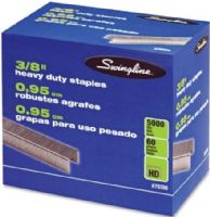 Swingline 79398 Standard Heavy Duty Staples, 3/8" staple leg length, 60 Sheet Capacity (20 lb paper), Use with any heavy duty stapler, 100 staples per strip, 5000 staples per box, Are strong and sharp to easily pierce large sheet counts, Sharp chisel point for better piercing ability and less jamming (79-398 793-98 S7079398 SWI79398) 