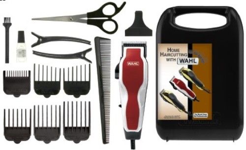 Wahl 79530-400 Power Pro 15-Piece Hair Cutting Kit; Includes: Multi-cut Clipper, Blade Guard, Barber Comb, Scissors, Handled Storage Case, 2 Hair Clips, Blade Oil, Cleaning Brush, 6 Guide Combs (3mm, 6mm, 10mm, 13mm, Left Ear Taper, Right Ear Taper) and Instructions; Ideal for all shor t cuts and designs; UPC 043917255286 (79530400 79530 400) 