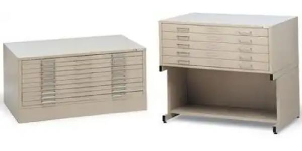 Mayline 7977CS Ten-Drawer C-File Sand; Self-contained steel files have integrated caps and can be bolted together for stacking; Drawers have front metal plan depressor and rear hood to keep documents flat and orderly; The drawer fronts are a double-wall construction; UPC 760771154318 (MAYLINE7977CS MAYLINE 7977CS 7977 CS MAYLINE-7977CS 7977-CS)