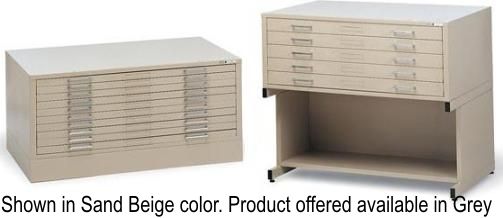 Mayline 7979CG Ten-Drawer C-File Gray; Self-contained steel files have integrated caps and can be bolted together for stacking; Drawers have front metal plan depressor and rear hood to keep documents flat and orderly; The drawer fronts are a double-wall construction; UPC 760771155292 (MAYLINE7979CG MAYLINE 7979CG 7979 CG MAYLINE-7979CG 7979-CG)