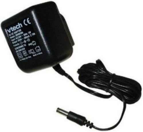 Vtech 80-000878 V.Smile AC Adapter, Black; Converts 120V AC to 9V DC; Input: AC 120V 60Hz 6W; Output: DC 15V (no-load) 2.7VA; Ideally used with DC9V 300mA; UL Listed; Works with VTech MobiGo V.Reader, InnoTab 3S and 35 plus, InnoTab Learning App Tablet 80-126800, InnoTab Pink Learning App Tablet 80-126850 and any other Vtech compatible toys; UPC 050803808785 (80000878 800-00878 8000-0878 80000-878)