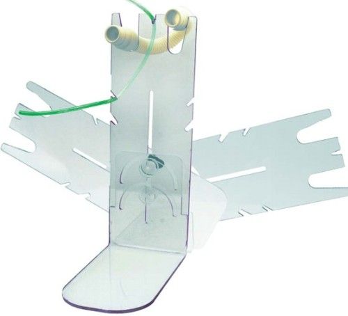 SunMed 8-0038-04 Universal Adjustable Tube Tree, Effectively manage adult and pediatric corrugated breathing tubes and gas sampling lines, Both horizontally and vertically adjustable, Lateral adjustment 180, Clear polycarbonate, Opening accepts conical three diameters of breathing tubes, small disposable plastic, medium reusable rubber Large tubes 