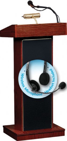 Oklahoma Sound 800X-MY/LWM-7 Orator Floor Lectern, 40 Watts Power output, Wireless headset mic, Four 6