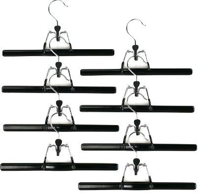 Trademark 80-16045 Set of 8 Pants Hangers Space Saving Clamp Heavy Duty, Non-slip coating keeps clothes on the hanger and off the floor, Durable chrome plating, Dimensions: 12.5 x 6.25 x 2.125, Use separately or hook together (8016045 80 16045 801-6045 8016-045)