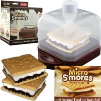 Micro S'mores 80-1764 Cookware with 12 Classic and 12 Holiday Recipes, Domed cover for even microwave energy distribution for the perfect melt, Auto-Plunger applies just the right amount of pressure to for the perfect S'more, High impact plastic base for perfect support and easy handing, Easy to clean and dishwasher safe, UPC 752356785048 (801764 80 1764 801-764) 