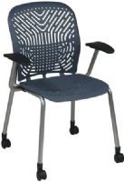 Office Star 801-776AC Space 801 Series SpaceFlex Seat and Back Visitors Chairs with Arms and Casters, Blue Mist/Platinum Frame, Seat Size 18W x 18D, Back Size 18W x 19H, Max. Overall Size 35H x 21.5W x 22.5D, Cube 6.5, Weight 33 lbs (801776AC 801 776AC 801776 OfficeStar) 