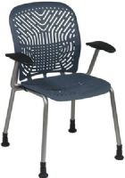 Office Star 801-776AG Space 801 Series SpaceFlex Seat and Back Visitors Chairs with Arms and Glides, Blue Mist/Platinum Frame, Seat Size 18W x 18D, Back Size 18W x 19H, Max. Overall Size 35H x 21.5W x 22.5D, Cube 6.5, Weight 33 lbs (801776AG 801 776AG 801776 OfficeStar) 