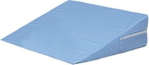 Mabis 802-8026-0100 DMI Foam Bed Wedge, Blue, Ideal for head, foot or leg elevation, Comfortable, gradual slope helps ease respiratory problems while reducing neck and shoulder pain, Removable, zippered, machine washable polyester/cotton cover, Foam meets CAL #117 requirements, Latex Free, Size 7