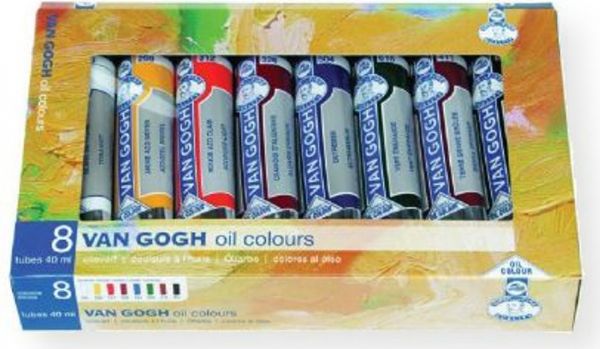 Alvin Royal Talens 8050-3 Van Gogh Oil Color Gift Set; Oils are made with the same high quality raw materials as Rembrandt oil colors, only in somewhat lower pigment concentrations; Colors have equal drying times, and dry with a uniform degree of gloss, so even mixed colors have an identical appearance after drying; UPC 88354215059 (80503 80-503 80-50-3 ALVIN80503 ALVIN-80-503 ALVIN-8050-3)