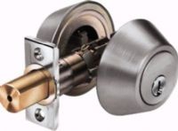 Legend Hardware 809255 Commercial Double Cylinder Deadbolt, Contractor Series, Satin Stainless Steel Finish US32D, Fits 1-3/8in to 1-3/4in Door, SC1 Keyway, Cylinder 6 Pin Keyed 5 Solid Brass, Backset 2-3/8in Latch Included, UPC 0-76335-89255-9 076335892559 (809-255 809 255) 