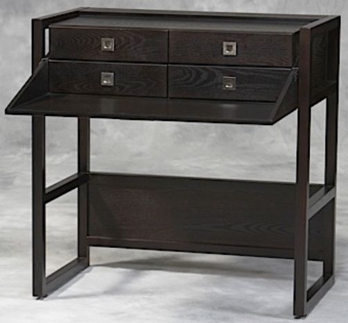 Linon 81027C70-01-KD-U Alden Black Ash Laptop Desk, Black Ash Finish, Four drawers with Ash & Chrome Hardware to store your supplies or important papers, Ash & Ash Veneers over MDF, Some Assembly Required, Dimensions (W x D x H) 36.00 x 20.00 x 36.00 Inches, Weight 95.68 Lbs, UPC 753793789460 (81027C7001KDU 81027C70-01KDU 81027C70-01-KD 81027C70-01 81027C70)