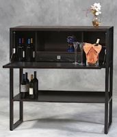Linon 81031C70-01-KD-U Alden Black Ash Bar, Black Ash Finish, The handy drawer provides storage for your corkscrews, bottle openers, and coasters, while the side sections and shelf provide additional storage for wine bottles, stemware and other accessories, UPC 753793789507 (81031C7001KDU 81031C70-01KDU 81031C70-01-KD 81031C70-01 81031C70) 