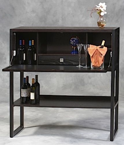 Linon 81031C70-01-KD-U Alden Black Ash Bar, Black Ash Finish, The handy drawer provides storage for your corkscrews, bottle openers, and coasters, while the side sections and shelf provide additional storage for wine bottles, stemware and other accessories, UPC 753793789507 (81031C7001KDU 81031C70-01KDU 81031C70-01-KD 81031C70-01 81031C70)