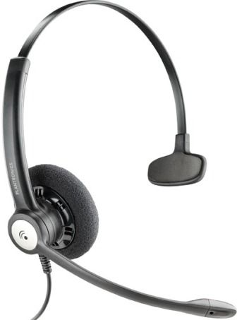 Plantronics 81272-01 Model HW111N-USB-M Entera Wideband Monaural USB Corded Headset, Optimized for Microsoft Office Communicator 2007, Single-cord stereo, Audio Wideband, Frequency Range 150Hz  6.8kHz, Noise Canceling, Cable Hardwired, Control calls, volume, and mute from the headset, Portable carrying bag (8127201 81272 01 8127-201 812-7201 HW111NUSBM HW111NUSB-M HW111N USBM)