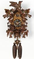 River City Clocks 815-16P 16" Moving Birds Feed Nest, Painted Flowers; Eight Day Movement, UPC 711705000676 (815 16P 81516P 815-16) 