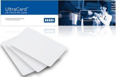 Fargo 81751 UltraCard PVC 30 mil Cards with High-Coercivity (2750 Oe) Magnetic Stripe, Clean glossy dye receptive surface, PVC construction, Low cost card suitable for most applications, Dimensions 2.125