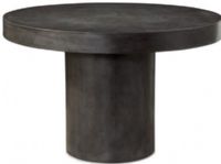 Bassett Mirror 8180-700B-T Manao Dining Table, Black Concrete, Size 47" x 30"H, Weight 248 lbs (8180700BT 8180700B-T 8180-700BT) 
