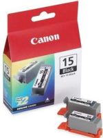 Canon 8190A003 model BCI-15BK Black Ink Tank (2 Pack), For use with Canon I70, I80, PIXMA iP90 and PIXMA iP90v, Inkjet Print Technology, New Genuine Original OEM Canon, UPC 013803020885 (8190A-003 8190A 003 BCI 15BK BCI15BK) 