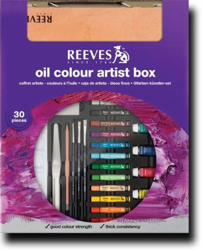 Reeves 8210162 Oil Color Box, Reeves Artist Color Box Oil Color, Dimensions 2.25