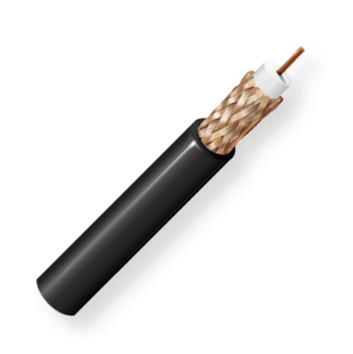 Belden 8213 0102000 Model 8213, 14 AWG, RG11, Analog Video Coax Cable; Black; 14 AWG solid 0.064-Inch bare copper conductor; Gas-injected foam HDPE insulation; Bare copper braid shield; Polyethylene jacket; UPC 612825355557 (BTX 82130102000 8213 0102000 8213-0102000)