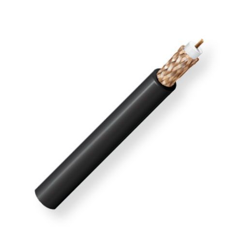 BELDEN8214010500, Model 8214, 11 AWG, RG8, CM-Rated, Coax Cable; Black; RG-8/U type, 11 AWG stranded 0.108-Inch Bare copper conductor; Foam polyethylene insulation; Bare copper braid shield; PVC jacket; UPC 612825358015 (BELDEN8214010500 TRANSMISSION CONNECTIVITY WIRE ELECTRICITY)