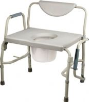 Drive Medical 11135-1 Bariatric Drop Arm Bedside Commode Chair; 1000 lb weight capacity; Easy-to-release arm mechanism allows for safe lateral patient transfers to and from commode; Durable, heavy-duty, gray powder-coated steel tubing is sturdy and easy to maintain; Large, durable snap-on seat; Padded armrests provide comfort and stability; UPC 822383102214 (DRIVEMEDICAL111351 DRIVE MEDICAL 11135-1 BARIATRIC DROP ARM BEDSIDE COMMODE CHAIR) 
