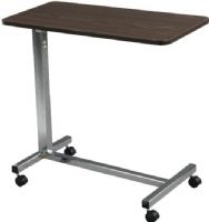Drive Medical 13003 Non Tilt Top Overbed Table, Chrome; Table top can be raised or lowered in infinite positions between 28" - 45"; H-style base provides security and stability; Tabletop can be raised with slightest upward pressure and locks securely when height adjustment handle is released; Base and mast are available in chrome or silver vein finishes; UPC 822383102979 (DRIVEMEDICAL13003 DRIVE MEDICAL 13003 NON TILT TOP OVERBED TABLE CHROME) 