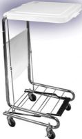 Drive Medical 13070 Hamper Stand With Poly Coated Steel; Chrome Primary Product Color; Steel Primary Product Material; 19.5" Tabletop Depth; 19" Tabletop Width; Ships knocked down; Supports 36-42 gallon bags; Glides easily with 3" locking casters; Chrome-plated steel is attractive and easy to maintain; Non-slip pedal raises the white, powder-coated, steel lid; UPC 822383103532 (DRIVEMEDICAL13070 DRIVE MEDICAL 13070 HAMPER STAND POLY COATED STEEL) 