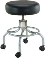 Drive Medical 13034 Wheeled Round Stool; Smooth screw height adjustment; Solid steel screw shaft; 1 chrome plated steel tubular construction; 14 seat diameter; 4 thick padded seat (black); Four hooded casters; Dimensions 17.5" x 14" x 14"; Weight 12.79 lbs; UPC 822383110103 (DRIVEMEDICAL13034 DRIVE MEDICAL 13034 WHEELED ROUND STOOL BLACK) 