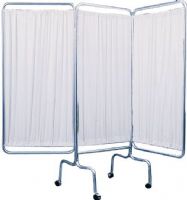 Drive Medical 13508 Three Panel Privacy Screen, Four, 3" hooded casters, Sturdy, 1" diameter anodized aluminum tubing, Screens are 6mm flame retardant bacteriostatic white vinyl, Each hinged panel measures: 56" H x 27.50" W, UPC 822383110288 (13508 DRIVEMEDICAL13508 DRIVEMEDICAL-13508 DRIVEMEDICAL 13508) 