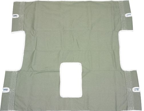 Drive Medical 13061 Bariatric Heavy Duty Canvas Sling With Commode Cutout; Solid Design; 2 Sling Points; Canvas Material; 2 or 6 Cradle Points; 600 lbs Product Weight Capacity; Dimensions 1