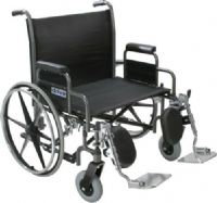 Drive Medical STD26DDA Sentra Extra Wide Heavy Duty Wheelchair, Detachable Desk Arms, 26 Seat; 700 lb weight capacity; Durable, reinforced nylon upholstery; Powder coated silver vein frame; Reinforced steel gussets at all weight bearing points provide additional strength; Steel, mag-style wheels are strong and maintenance free; Heavy duty, flat free 8 front casters are adjustable in 2 positions; UPC 822383111520 (DRIVEMEDICALSTD26DDA DRIVE MEDICAL STD26DDA WHEELCHAIR) 