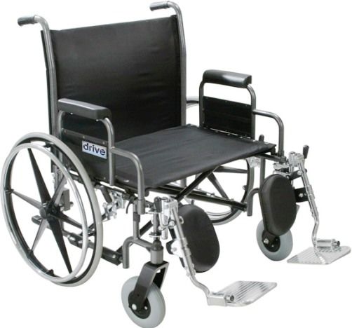 Drive Medical STD28DDA Sentra Heavy-Duty Wheelchair - Detachable Desk Arms, 4 Number of Wheels, 14.50