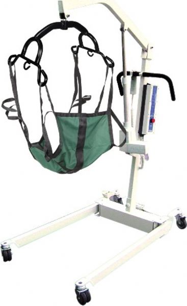 Drive Medical 13245 Bariatric Battery Powered Electric Patient Lift with Four Point Cradle and Rechargeable, Removable Battery, with Wall Mount, 2.25