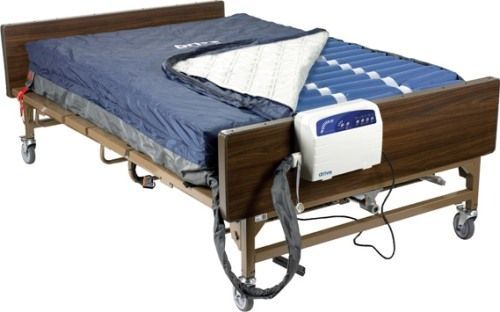 Drive Medical 14060 Med Aire Bariatric Heavy Duty Low Air Loss Mattress Replacement System, Compressor Pump Type, Fluid Resistant Stretch Cover Material, Nylon and PU Primary Product Material, 12 LPM Pump Airflow, Visual/Audible Pump Alarms, 110 VAC, 60 Hz Pump Power, 10, 15, 20, 25 Minutes Pump Cycle Time, 1000 lbs Product Weight Capacity, CPR valve allows for rapid deflation, UPC 822383118277, Blue Finish (14060 DRIVEMEDICAL14060 DRIVEMEDICAL-14060 DRIVEMEDICAL 14060)