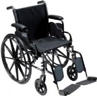 Drive Medical K320DDA-ELR Cruiser III Light Weight Wheelchair with Flip Back Removable Arms, Desk Arms, Elevating Leg Rests, 20" Seat, 20" Seat Width, 10" Armrest Length, 16" Back of Chair Height, 12" Closed Width, 4 Number of Wheels, 16"-18" Seat Depth, 24" x 1" Rear Wheels, 8" Seat to Armrest Height, 27.5" Armrest to Floor Height, 42" Overall Length w/ Riggings, UPC 822383123387 (K320DDA-ELR K320DDA ELR K320DDAELR DRIVEMEDICALK320DDAELR DRIVEMEDICAL-K320DDA-ELR DRIVEMEDICAL K320DDA ELR) 