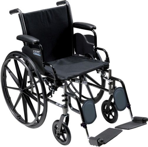 Drive Medical K320DDA-ELR Cruiser III Light Weight Wheelchair with Flip Back Removable Arms, Desk Arms, Elevating Leg Rests, 20