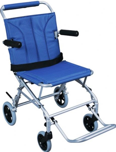 Drive Medical sl18 Super Light Folding Transport Wheelchair with Carry Bag, Push-To-Lock Wheel Brakes Brakes, 6