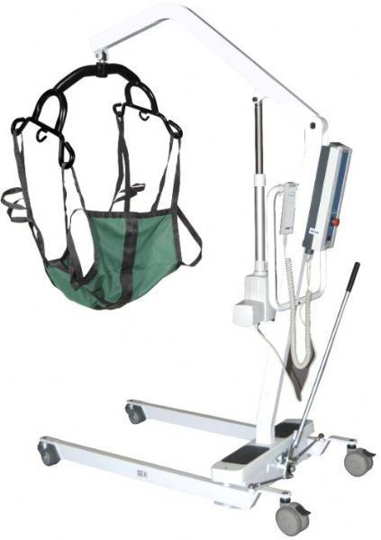 Drive Medical 13242 Battery Powered Electric Patient Lift with Rechargeable and Removable Battery, With Wall Mount, 2.25