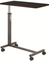 Drive Medical 13067 Non Tilt Top Overbed Table, Silver Vein; Table top can be raised or lowered in infinite positions between 28" - 45"; H-style base provides security and stability; Tabletop can be raised with slightest upward pressure and locks securely when height adjustment handle is released; Base and mast are available in chrome or silver vein finishes; UPC 822383138800 (DRIVEMEDICAL13067 DRIVE MEDICAL 13067 NON TILT TOP OVERBED TABLE SILVER VEIN) 
